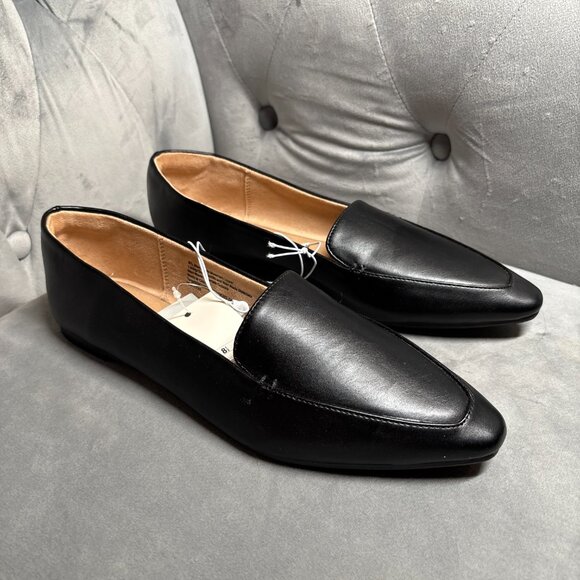 NWT A New Day Black Faux Leather Pointed Toe Loafers – Women’s Size 8.5 - Picture 3 of 8